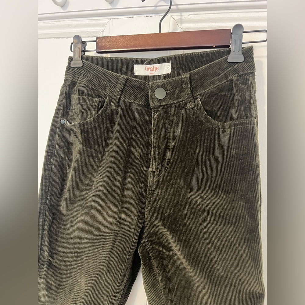 Oraije Green Corduroy Flares